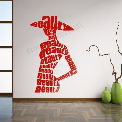 Beauty Salon Wall Sticker Vinyl Art Removeable Poster Modern Fashion Style Wall Decoration Girls Women Room Decor Mural LY810