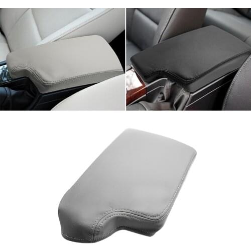 Gray Soft Microfiber Leather Armrest Cover For BMW 3 Series E90 2005 - 2012 Interior Center Control Armrest Box Skin Cover Trim