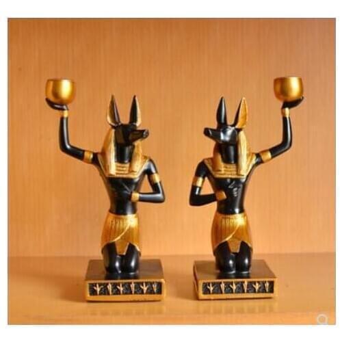 Anubis Dog God Home gifts crafts Resin Egyptian Dark Lord Anubis Statue God Dead Mummy Black Gold Collectible Figurine Decor