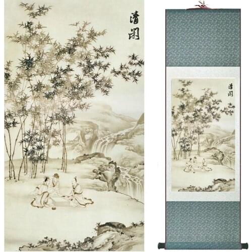 Old fashion painting landscape art painting Chinese traditional art painting China ink painting20190813042