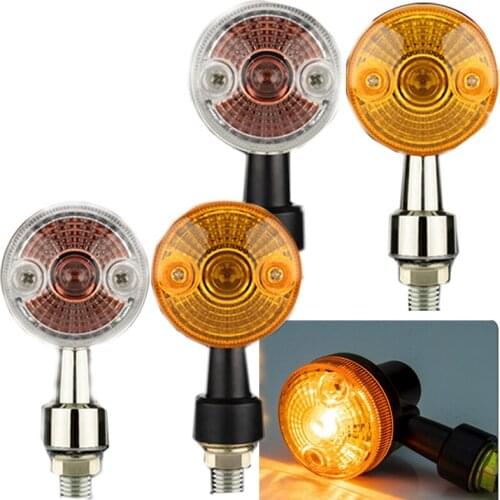 2/4Pcs 12V Motorcycle Turn Signal Lights Indicator Lamp Amber Flashers For Harley Kawasaki Suzuki Honda Cafe Racer Turn Lamp