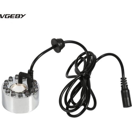 Ultrasonic Mist Maker Fogger Water Fountain Pond Atomizer with 24V Color Changing LED Air Humidifier 12 LED With Adapter