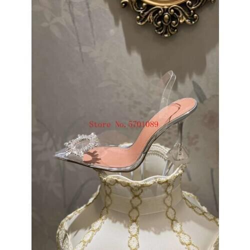 Woman Shoes New Begum Glass Pvc Crystal Transparent Slingback S Clear Begum Sandals Pvc Clear Glass Pvc Slingback Pumps