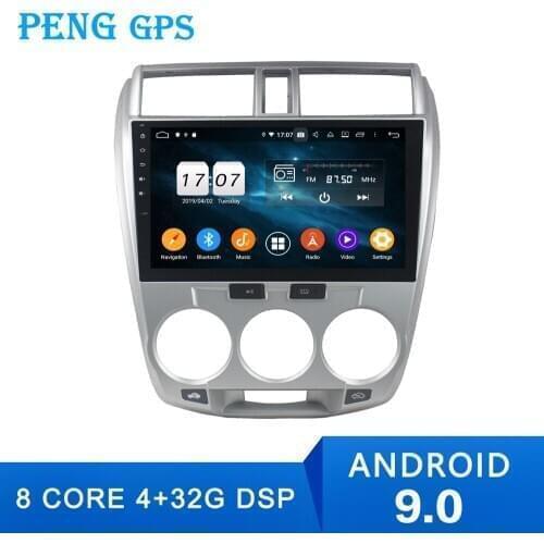 10.1" Android 9.0 Car no DVD Player GPS Radio for Honda City 2006-2013 navigation multimedia stereo auto Headunit DSP