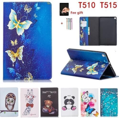Case For Samsung Galaxy Tab A 10.1 2019 T510 T515 SM-T510 SM-T515 Cover Funda Tablet Fashion painted Stand Shell +Film+Pen