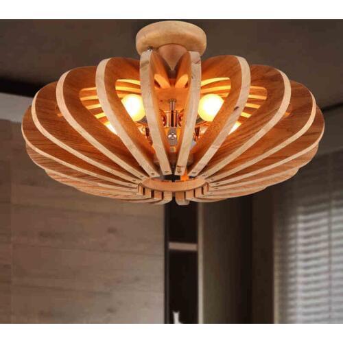 Northern Europe Designer Creative Personality Restaurant Ceiling Lamp Simple Solid Wood Living Room Ceiling Light Free Shipping
