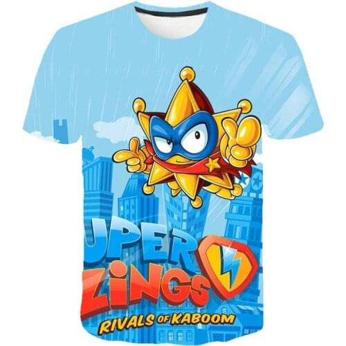 New Fashion Superzings Tees Game T Shirt Boys Kids Casual Cartoon Tops Summer Short Sleeve O-neck Tshirt For Baby Girls T-shirt