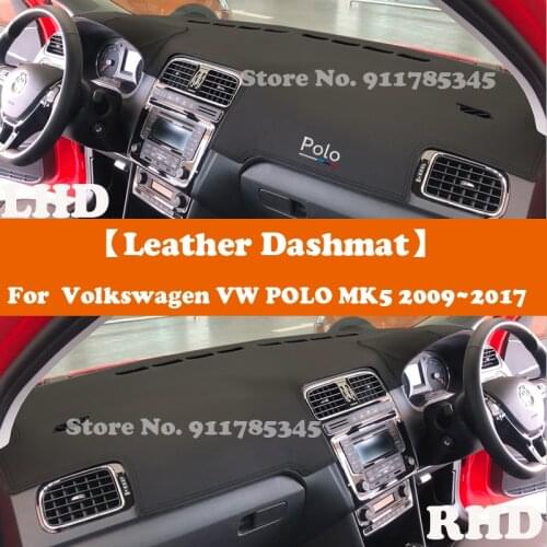 Leather Dashmat Accessories Car-Styling Dashboard Covers Pad Dash Mat Sunshade For Volkswagen VW POLO 6R 6C 2009~2017 5 MK5