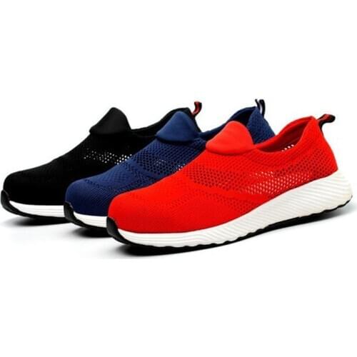 Summer Breathable Unisex Work Safety Shoes Men Loafers Safety Sneakers Work Shoes Women Men Safety Steel Toe Boots Work Boots