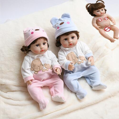 JINGXIN PRINSES 45cm Waterproof Reborn Bebe Doll Full Silicone Reborn Baby Dolls No Function Bath Play Toy Gift for Children