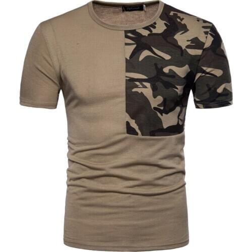 2018 Summer Wear New Pattern Camouflage Split Joint Man Leisure Time Short Sleeve T Pity Fashion European Code T T-shirt Male15