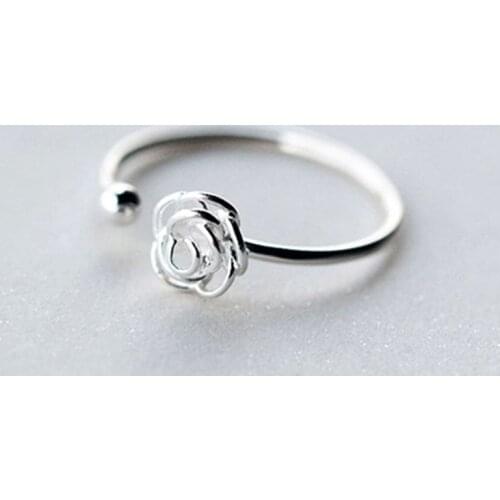Vintage Silver Plated Hollow Rose Flower Finger Rings for Women Punk Temperament Heartbeat Star Leaf Bamboo Opening Ring Jewelry