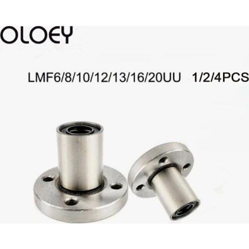 1/2/4PCS LMF6 LMF8 LMF10 LMF12 LMF16 LMF20 Circular Flange Linear Motion Bearing Factory Price