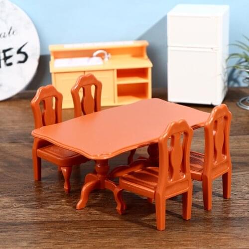 1 Set Doll House Mini Table And Chair Furniture Kitchen Living Room Scene Toy Model
