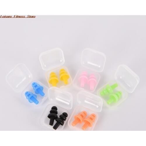 1Pair Soft Silicone Swimming Ear Plugs Sound Noise Reduction Earplug With Retail Box for Swim Sleep Snoring