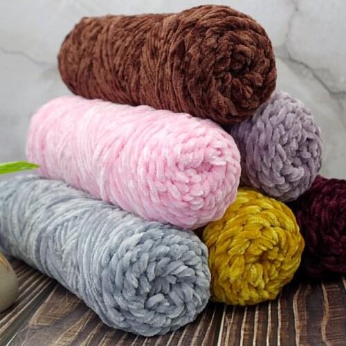 10pcs Velvet Knitting Yarn Crochet Texturized Threads Polyester Blended Cotton Chenille Yarn Baby Blanket Suggest Needle 4mm-5mm
