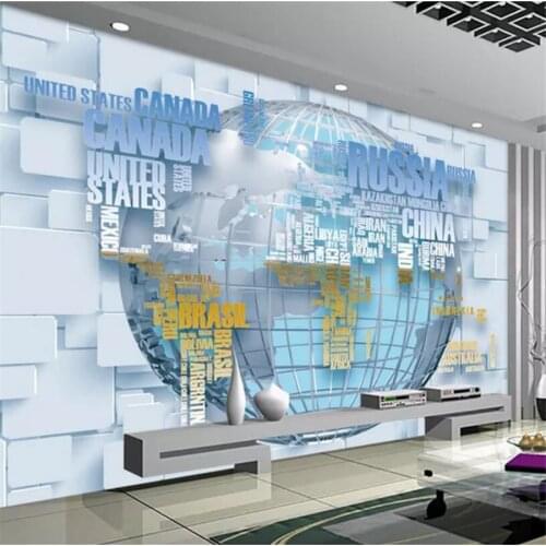 Beibehang Custom 3d wallpaper HD fashion English alphabet map 3D living room bedroom TV background wallpaper 3d papel de parede