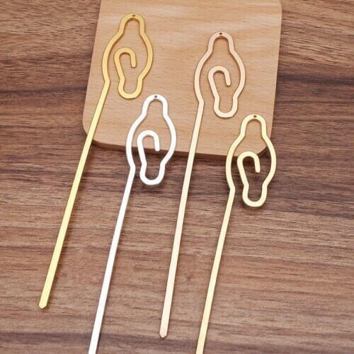 5pcs 26*168mm Metal Hair Sticks Vintage Brass Hairpin Bridal Headdress DIY Accessories For Jewelry Making