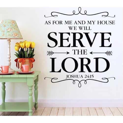 Bible Joshua 24:15 Wall Sticker we will serve the Lord Courageous Prayer Arrows Vinyl Living Room Decoration Wall Decal Z241