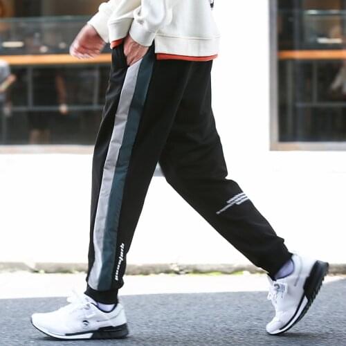 Mens Casual Pants Loose Side Striped Drawstring Joggers Sweatpants New Male Sportswear Bottoms Skinny Trousers Gyms Letter Print