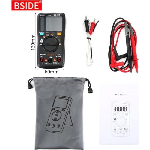 BSIDE ZT102A EBTN LCD Digital Multimeter TRMS AC/DC Voltage Current Temp Ohm Frequency Diode Resistance Capacitance Tester