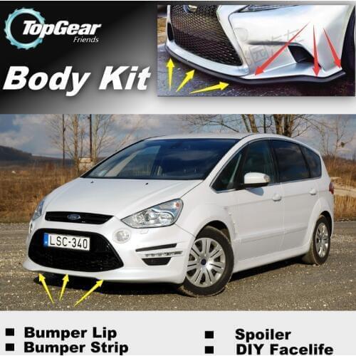 Bumper Lip Deflector Lips For Ford S-Max SMax S Max Front Spoiler Skirt For Top Gear Fans Car View Tuning / Body Kit / Strip