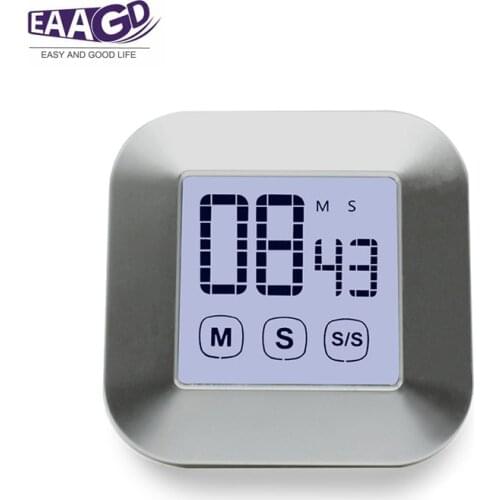 EAAGD Touch Screen Digital Kitchen Timer, Big Digits, Loud Alarm, Magnetic Backing, Countdown Stop watch for Baking Sports