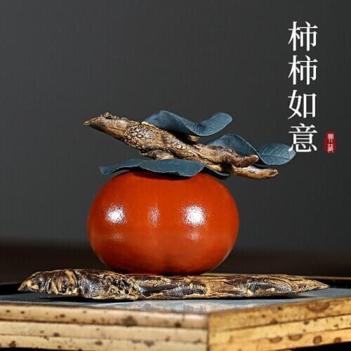 Purple sand tea pet furnishing articles bionic GuYue hall tea tea accessories play tea zhu mud persimmon persimmon