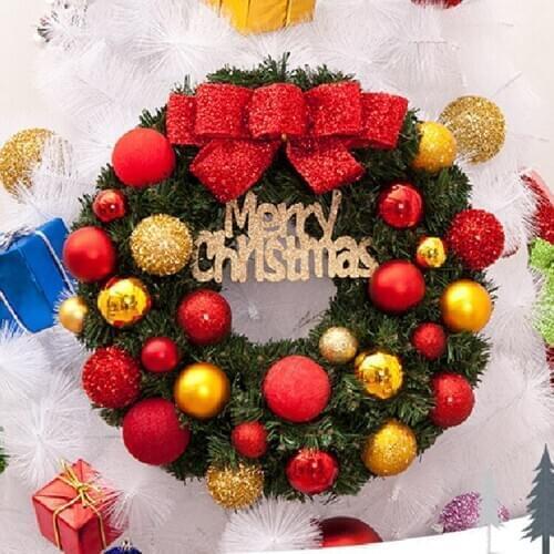 30/40cm Garland Arrangement Christmas Ornament Christmas Wreath Decorative Wreath Bow Christmas Decoration Decoration