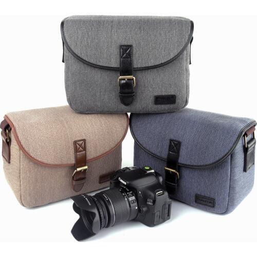 Retro Canvas Shockproof DSLR Camera Bag For Canon Nikon Sony alpha Camera Backpack Photo Bag Lens Pouch Shoulder Case