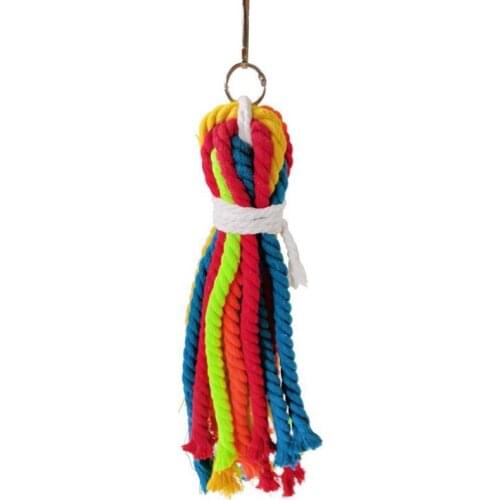 Bird Toy Interactive Fun Colorful Bird Chewing Toy Parrot Hanging Toy Parrot Bite Toy For Cage Decoractive Birds Supplies