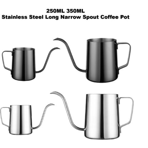 250/350ML 304 Stainless Steel Narrow Spout Coffee Pot Gooseneck Kettle Hanging Ear Hand Drip Kettle Pour Over Coffee And Tea Pot