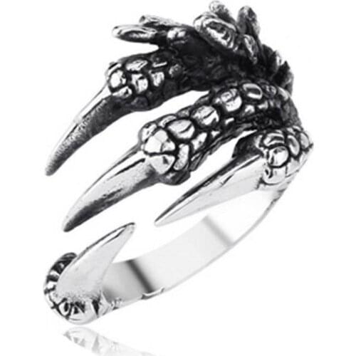 Mixmax 20pcs dragon Ring Mens aggressive Eagle claw ring Halloween Skull rock cool ring punk skeleton jewelry for party