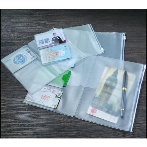 Moterm PVC Zipper Bag For Travel Journal Handmade Leather Notebook Accessory Card Holder Bag Storage Standard/Pocket/Passport