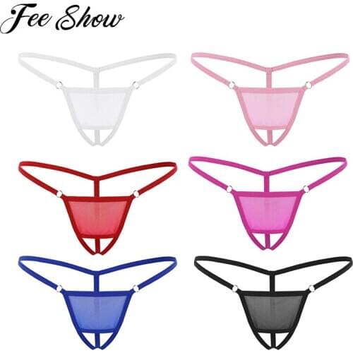Men Crotchless Panties Sexy Mesh Open Crotch Thong Mens Thong Plus Size Panties Male Sex Cute Erotic Lingerie T-Back Underwear