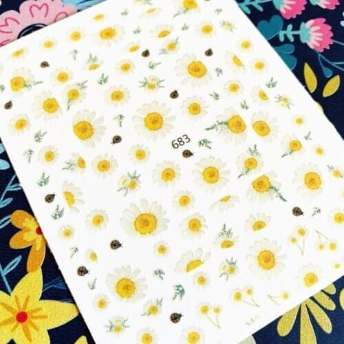 Newest Spring flower series 3d nail art sticker nail decal stamping export japan designs rhinestones decorations
