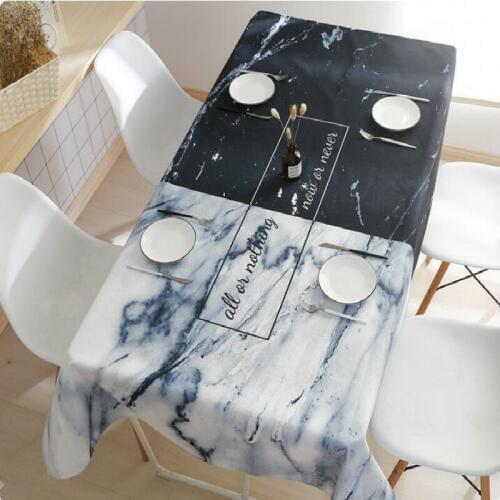 New Thick Cotton/linen Marbling Printing TableCloth Dining Table Cover Computer Desk Cover Waterproof Oilproof For Hotel Home