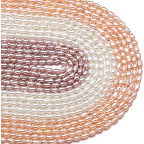 Wholesale Natural Freshwater Pearl Beading Rice Shape Fine Loose Beads For Jewelry Making DIY Bracelet Neckalce Accessories