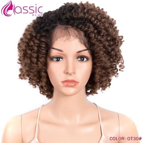 Bob Lace Front Wigs For Black Women Afro Kinky Curly 12Inch Synthetic Wig Baby Hair Heat Resistant Classic Plus Cosplay Hair Wig