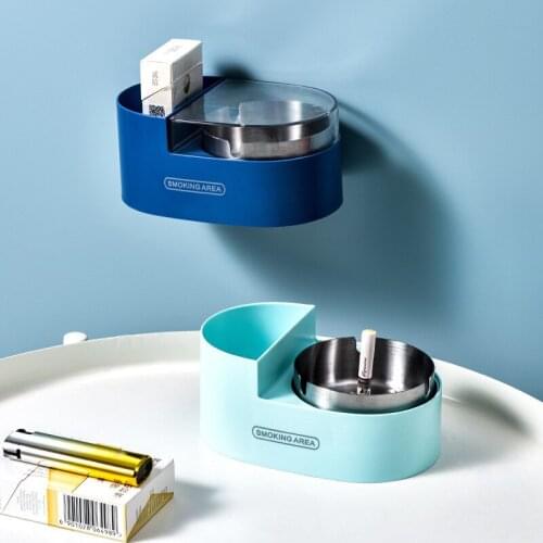 Bathroom Ashtray Anti-Fall Hanging Wall Type Non-Perforated Household Detachable And Easy To Clean Stainless Steel Ashtray