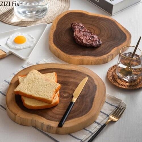 Natural Wood Pallet Creative Tableware for Restaurant Kitchen Serving Tray Nordic Style Home Kitchen Steak Plate Dessert Plate