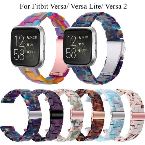 Resin Watchband for Fitbit Versa/Versa 2 Strap Wrist Accessories Replacement Resin Elegant Bracelet for Fitbit Versa Lite
