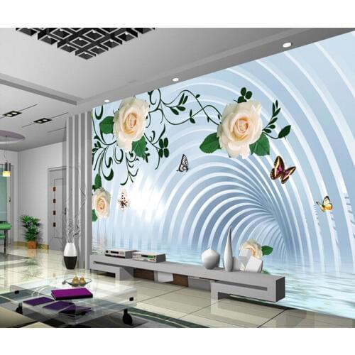 Custom landscape wallpaper, 3D rose for the living room bedroom TV background wall waterproof wallpaper