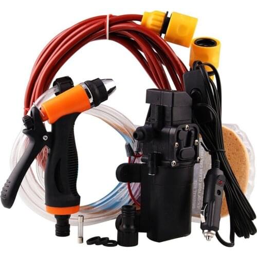 12V Portable Car Wash High Pressure Water Spray Gun Electric Water Pump Kit Adjustable Garden Spray Sprinkler Machine