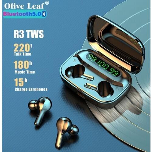 R3 TWS Bluetooth Earphones V5.0 Binaural True Wireless Headphones Surround Sound Headset Music Earbuds For Xiaomi Huawei Iphone