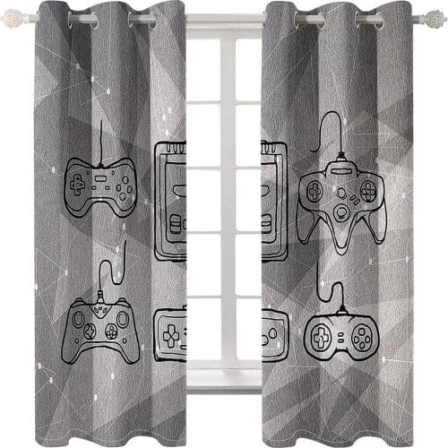 Luxury Blackout 3D Window Curtain For Living Room grey game curtains modern living room curtains
