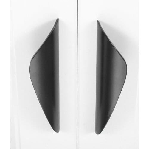 2Pcs 64/96mm Nordic Cabinet Drawer Pull Knob Space Aluminum Matte Black Cupboard Handle Door Furniture Hardware Pull Handles