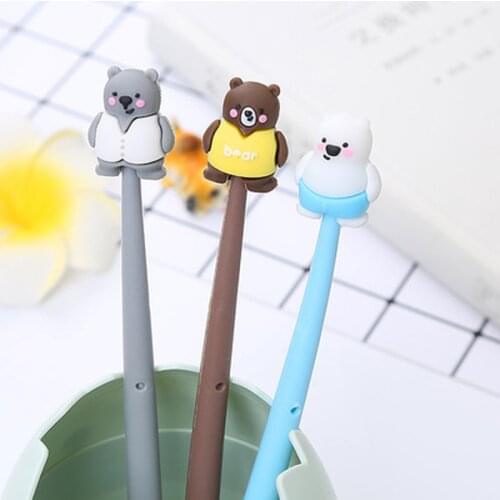 Bear Gel Pen 0.5mm Cute Pens Student Stationery Gel Pens Cartoon School Supplies Novelty Kawaii Pen Kawaii School Supplies