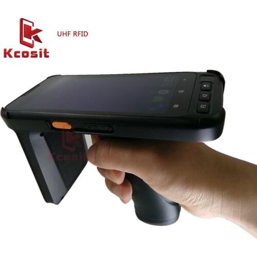 Kcosit UHF RFID Reader with Pistol Grip Android Barcode Scanner Reader QR 4G Handheld Data Mobile Terminal PDA GPS Fingerprint