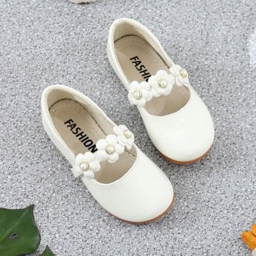 Childrens Shoes White Girls Princess Shoes Loafers Spring Autumn New Kids Leather Shoes School Student Dance Performance Shoes
